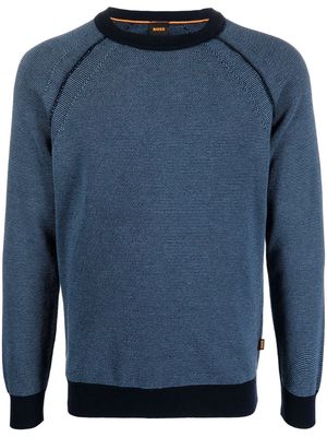 BOSS raglan-sleeved knit jumper - Blue