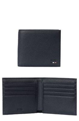 BOSS Ray Faux Leather Bifold Wallet in Dark Blue