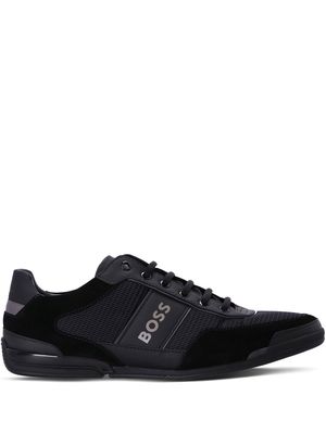 BOSS reflective logo mesh sneakers - Black