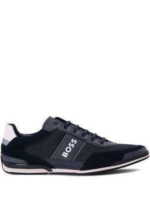 BOSS reflective logo mesh sneakers - Blue
