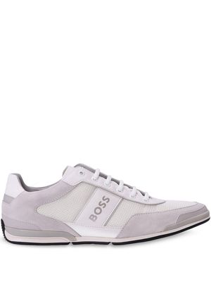 BOSS reflective logo mesh sneakers - Grey