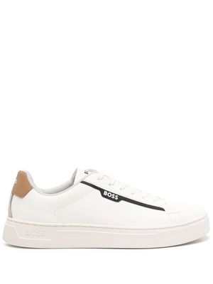 BOSS Rhys Tenn lace-up leather sneakers - White