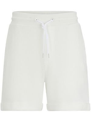 BOSS ribbed cotton shorts - White