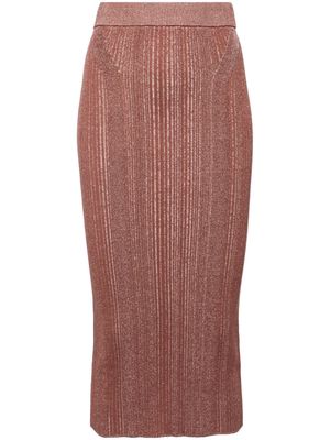 BOSS ribbed-knit pencil skirt - Brown