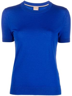 BOSS ribbed knitted top - Blue
