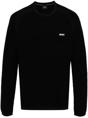 BOSS Rilmo rubberised-logo jumper - Black