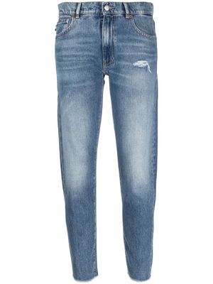 BOSS ripped-detail tapered jeans - 425 BLUE