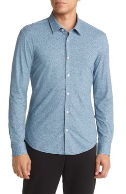 BOSS Roan Cotton Blend Button-Up Dress Shirt in Light Blue