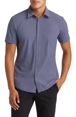 BOSS Roan Kent Button-Up Shirt in Open Blue