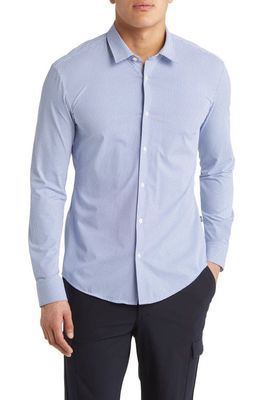 BOSS Roan Slim Fit Stretch Button-Up Shirt in Bright Blue
