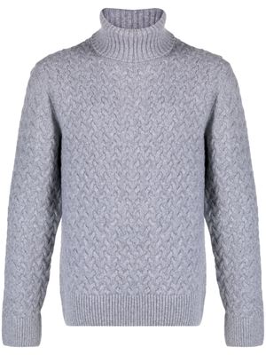 BOSS roll-neck wool cashmere-blend jumper - Grey
