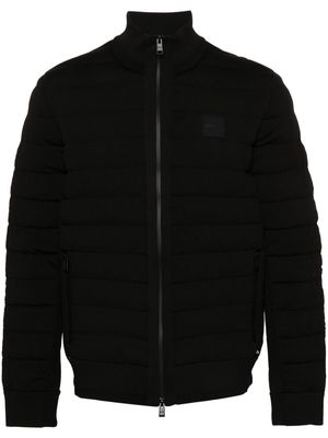 BOSS rubberised-logo quilted puffer jacket - Black