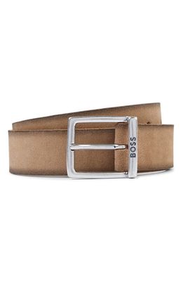 BOSS Rudy Leather Belt in Light Brown