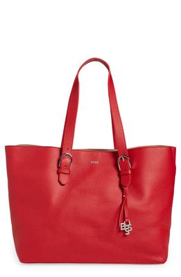 BOSS Scarlet Leather Shopper Bag in Bright Red