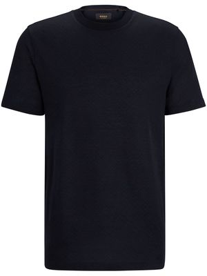 BOSS short-sleeve cotton-silk T-shirt - Blue