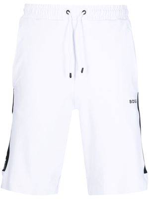 BOSS side logo-print detail bermuda shorts - White