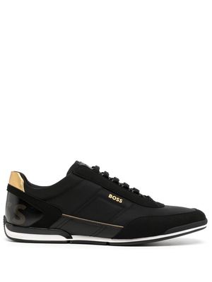 BOSS side logo-print detail sneakers - Black