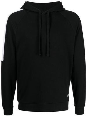 BOSS side-stripe logo-print hoodie - Black