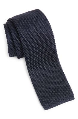 BOSS Silk Knitted Neck Tie in Dark Blue