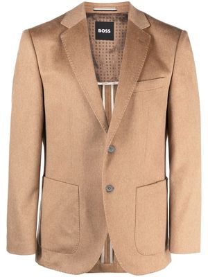 BOSS single-breasted cashmere blazer - Brown