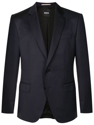 BOSS single-breasted fitted blazer - Blue
