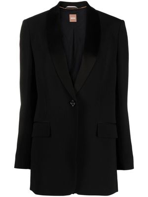 BOSS single-breasted shawl lapels blazer - Black