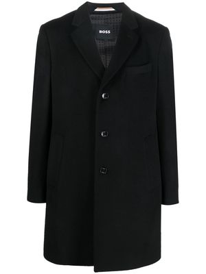 BOSS single-breasted tailored coat - Black