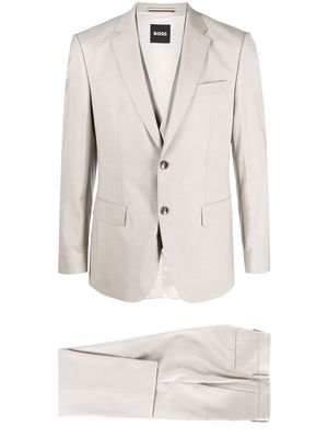 BOSS single-breasted three-piece suit - Neutrals