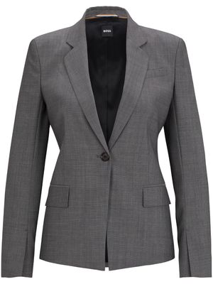 BOSS single-breasted virgin-wool blazer - Grey