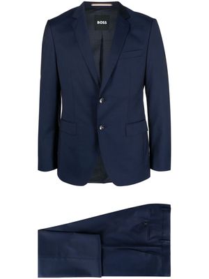 BOSS single-breasted virgin wool suit - Blue
