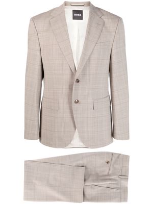 BOSS single-breasted wool two-piece suit - Brown