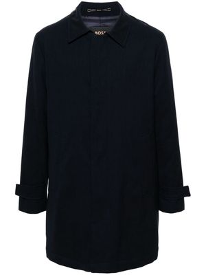 BOSS single-breasted zip-up coat - Blue