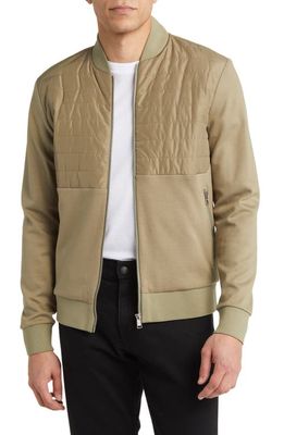 BOSS Skiles Quilted Bomber Jacket in Light/Pastel Green