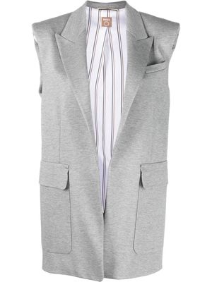 BOSS sleeveless jersey-knit blazer - Grey