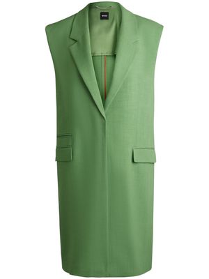 BOSS sleeveless single-breasted blazer - Green