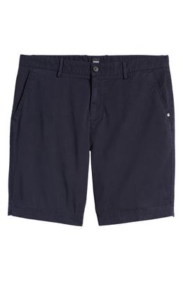 BOSS Slice Stretch Twill Shorts in Dark Blue