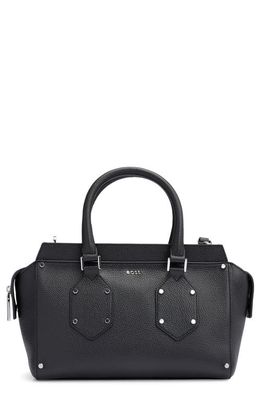 BOSS Small Ivy Leather Shoulder Bag in Black