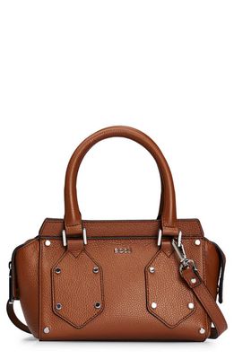BOSS Small Ivy Leather Shoulder Bag in Medium Brown