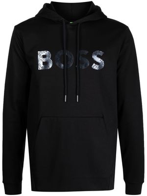 BOSS Soddy Mirror logo-print hoodie - Black