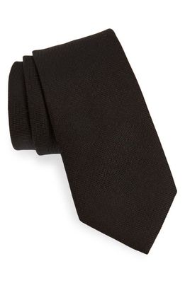 BOSS Solid Black Silk Tie
