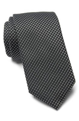 BOSS Solid Jacquard Tie in Black