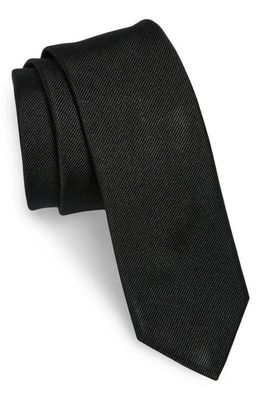 BOSS Solid Silk Skinny Tie in Black