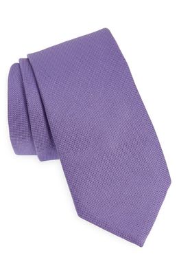 BOSS Solid Silk Tie in Light Purple