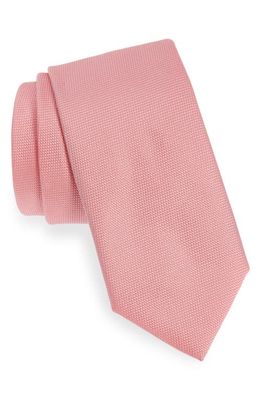 BOSS Solid Silk Tie in Pastel Pink