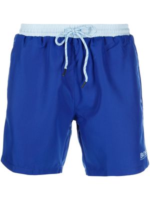 BOSS Starfish logo-print swim shorts - Blue