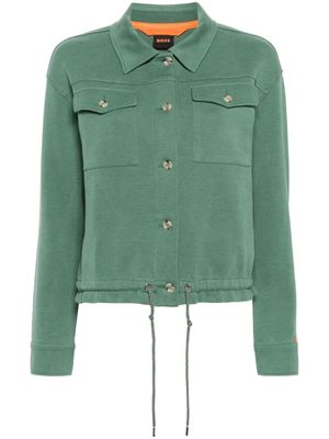 BOSS straight-collar shirt jacket - Green