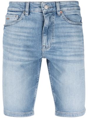 BOSS straight-leg denim shorts - Blue