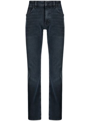 BOSS straight-leg logo-patch jeans - Blue