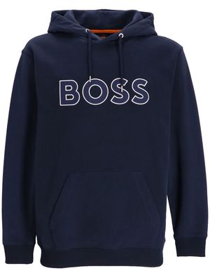 BOSS stripe-detail crew-neck sweatshirt - Blue