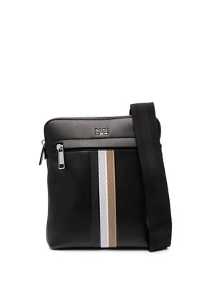 BOSS stripe-detail messenger bag - Black